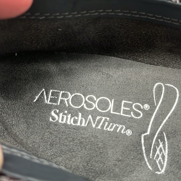 Aerosoles Lantern Leather Wedge Womens 7.5 M Gray Snake Comfort Ballet Classic - Picture 8 of 17